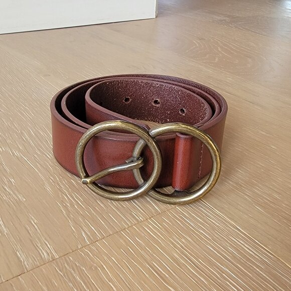 GAP Double Ring Leather Belt Brown Small - Picture 1 of 4